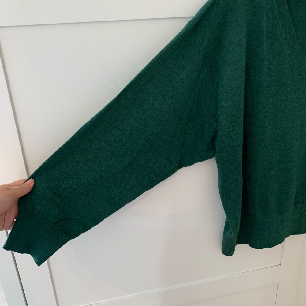 A New Day Green V Neck Sweatshirt Size XXL - Picture 4 of 10